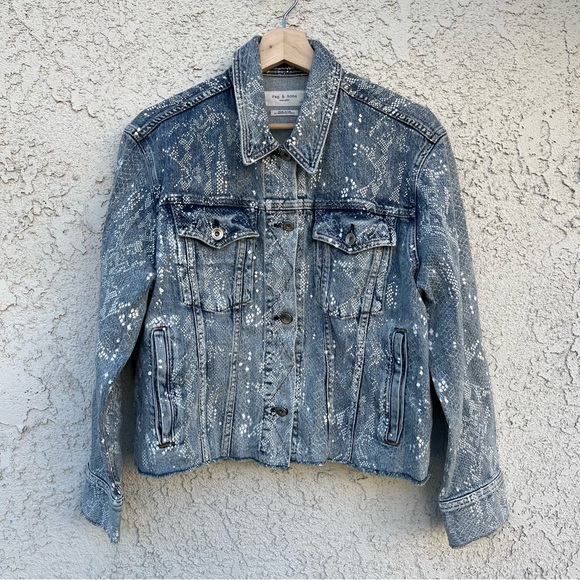 Rag & Bone - Cut Off Oversized Snake Jacket in Worn Snake - Picture 2 of 4